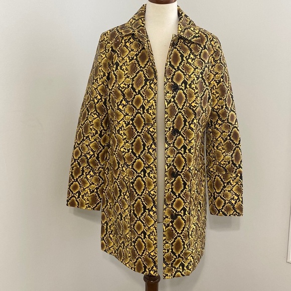 Topshop Snake Embossed Car Coat Size 6 - Picture 5 of 13